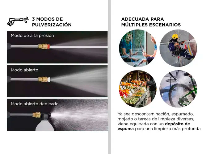 HIDROLAVADORA PORTATIL 2 BATERIAS 48V ALTA PRESIÓN