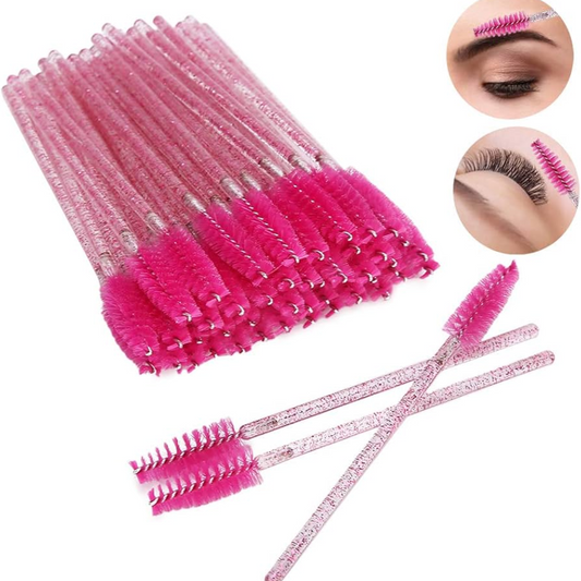 ✨ Cepillos Desechables para Pestañas y Cejas – 100 Unidades Glitter ✨