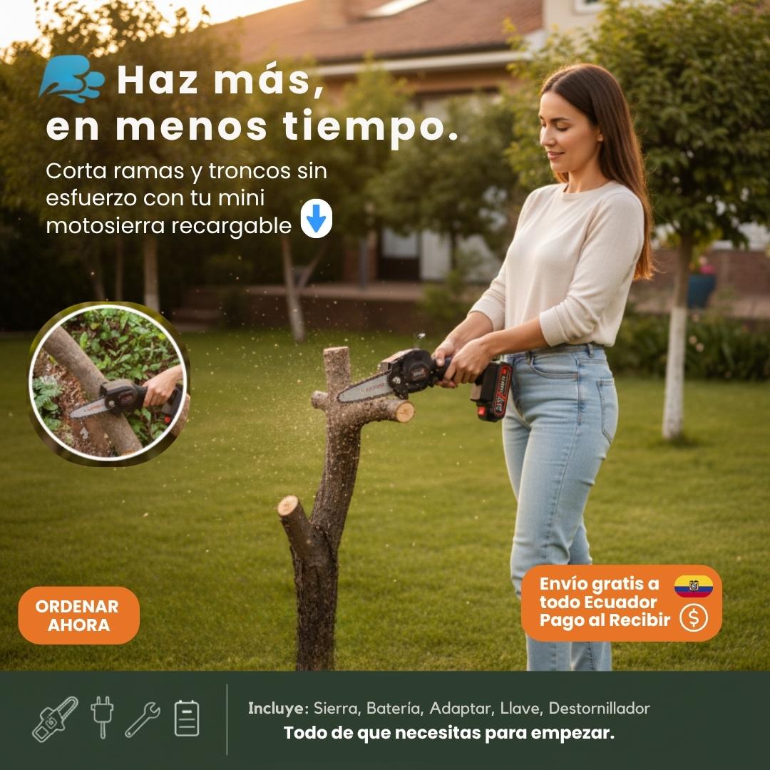 Moto Sierra Eléctrica y Compacta para Grandes Tareas