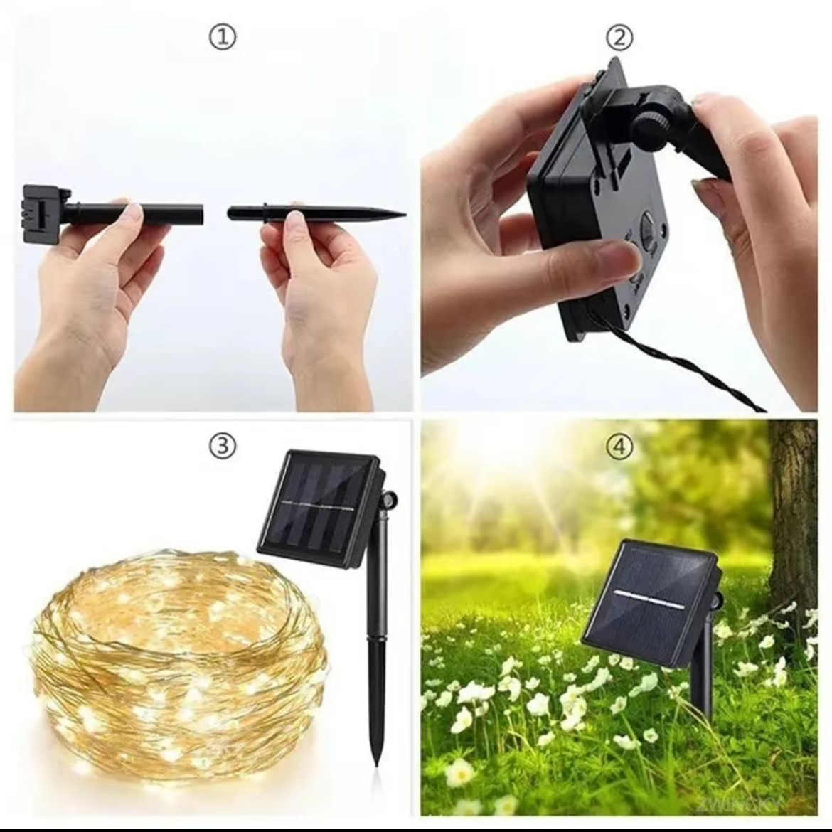 FOCOS SOLARES NAVIDEÑAS MULTICOLOR 10m