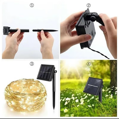 FOCOS SOLARES NAVIDEÑAS MULTICOLOR 10m