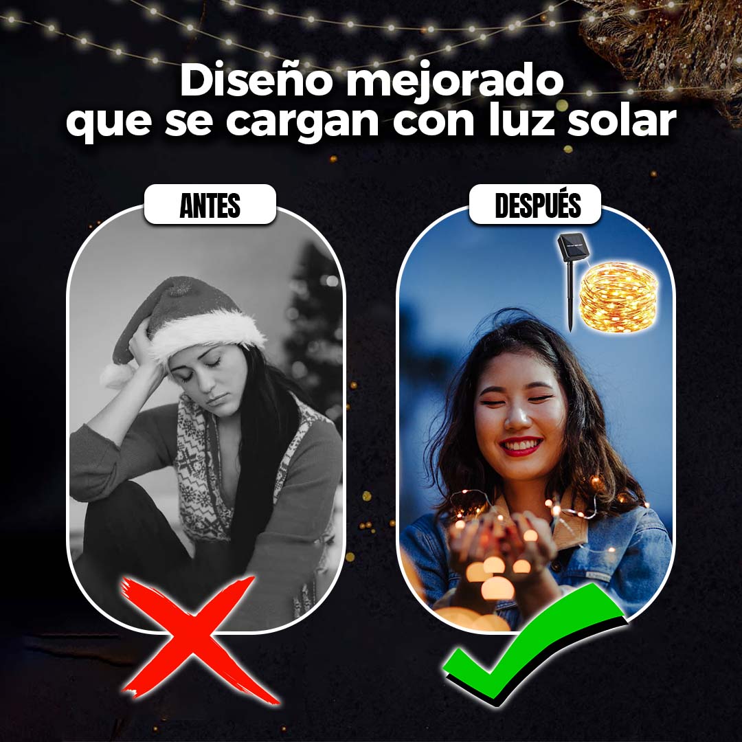 FOCOS SOLARES NAVIDEÑAS MULTICOLOR 10m