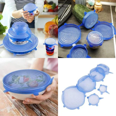 6 TAPAS DE SILICON REUTILIZABLES
