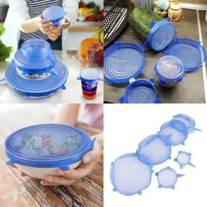 6 TAPAS DE SILICON REUTILIZABLES