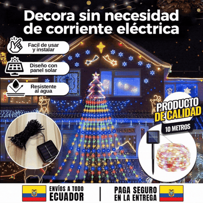 FOCOS SOLARES NAVIDEÑAS MULTICOLOR 10m
