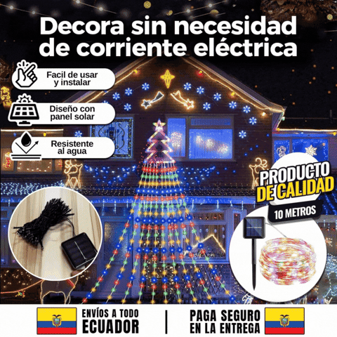 FOCOS SOLARES NAVIDEÑAS MULTICOLOR 10m